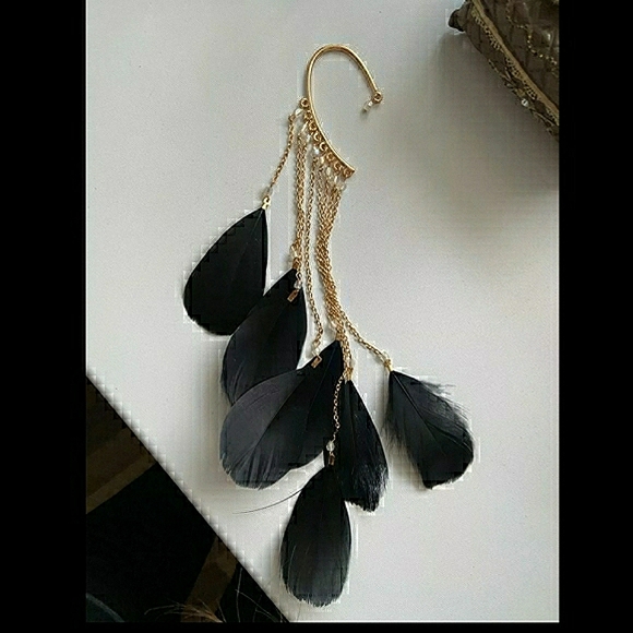 💋SUKI BOJO FEATHER TASSEL CUFF EARRING!!! - Picture 4 of 8